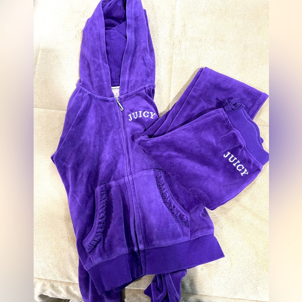 Girls 6X Juicy Couture Velour Tracksuit